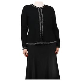 Carolina Herrera Black zipped knit jacket - size L Black