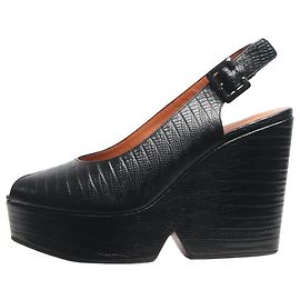 Robert Clergerie Black croc-effect DYLAN wedge - size EU 38.5 Black