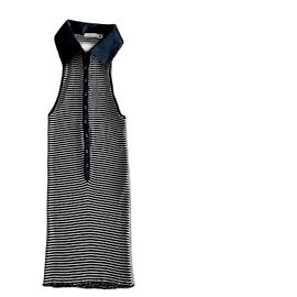 Autre Marque Canotta a righe Nero/beige 100% seta "Alberto Bini" Taglia 1 Nero Beige