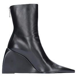 Bottines off white en cuir Noir