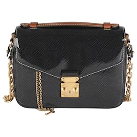 Louis Vuitton-Louis Vuitton Black Shiny Epi Reverse Monogram Canvas Mini Pochette Metis-Brown,Black