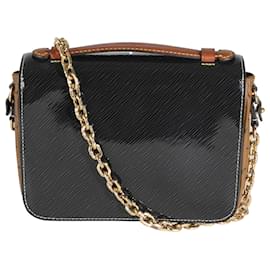 Louis Vuitton-Louis Vuitton Black Shiny Epi Reverse Monogram Canvas Mini Pochette Metis-Brown,Black