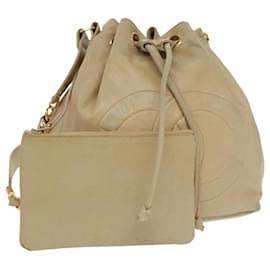 Chanel-CHANEL Chain Shoulder Bag Lamb Skin Beige Gold CC Auth bs20240-Beige,Golden