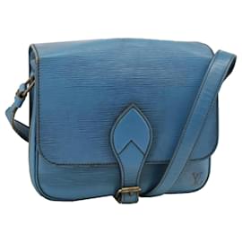Louis Vuitton-LOUIS VUITTON Epi Cartouchiere MM Shoulder Bag Blue M52245 LV Auth 100848-Blue