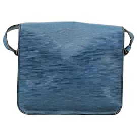 Louis Vuitton-LOUIS VUITTON Epi Cartouchiere MM Shoulder Bag Blue M52245 LV Auth 100848-Blue