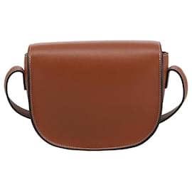 Céline-CELINE Triomphe Volkocuir Bag Smooth Scarf Skin Brown 198263DU3 Auth 103349A-Brown