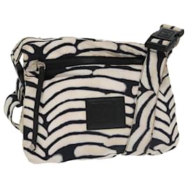 Chanel-CHANEL Sports Shoulder Bag Nylon White Black Silver CC Auth bs20241-Black,Silvery,White