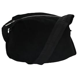 Chanel-CHANEL Shoulder Bag Suede Black Silver CC Auth bs20422-Black,Silvery