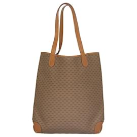 Gucci-GUCCI Micro GG Canvas Web Sherry Line Tote Bag Beige Gold Auth yk15955-Beige,Golden