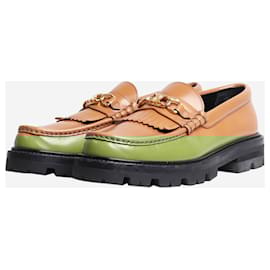 Céline-Tan chunky fringed loafers - size EU 38-Brown