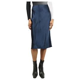 Vince Dunkelblaue Satin-Midijupe - Größe XS Blau