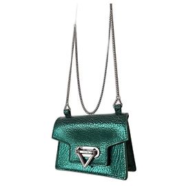 Autre Marque Salar Milano Bebe Crackle bolsa mini de couro verde Verde