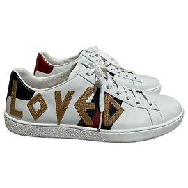 Baskets GUCCI T.EU 37.5 Cuir Blanc