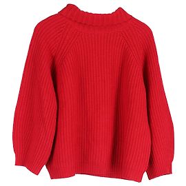 Max Mara Weekend Strickpullover mit Stehkragen aus roter Wolle Rot