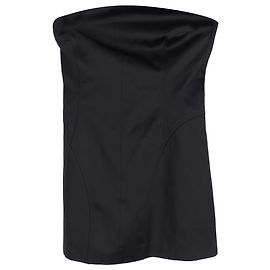 Khaite Janna Mini Trägerloses Kleid aus schwarzer Baumwolle Schwarz