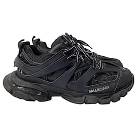 Balenciaga- Balenciaga Track Lace-Up Sneakers in Black Polyurethane-Black
