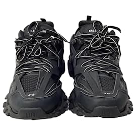 Balenciaga- Balenciaga Track Lace-Up Sneakers in Black Polyurethane-Black