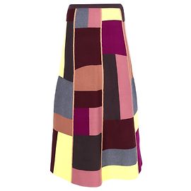 Falda midi color block VVB Victoria Beckham en lana multicolor Multicolor