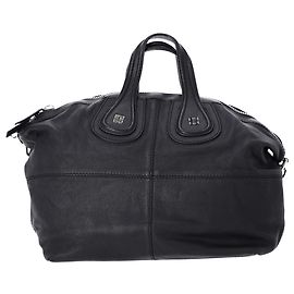 Sac à main Givenchy Large Nightingale en cuir de chèvre noir Noir