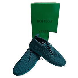 Bottega Veneta Zapatilla Plana Turquesa