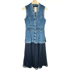 Vestido Midi de Denim SPORTMAX CODE Azul