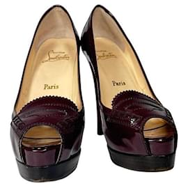 Christian Louboutin-CHRISTIAN LOUBOUTIN Escarpins en cuir verni Peniche 140-Violet
