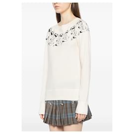 Chanel-Coco Profile Ecru Cashmere Jumper 36 FR-Cream