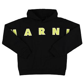 Moletom com capuz Marni bordado com logo preto de algodão Preto