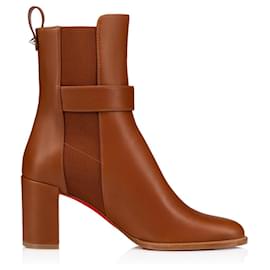 Christian Louboutin-booty cl ankle boots. louboutin-Brown