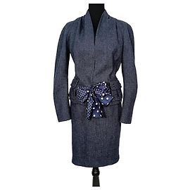 John Galliano wool suit Blue