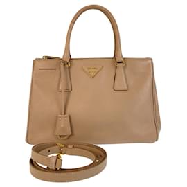 Prada-Prada Saffiano Galleria Leather Handbag-Beige