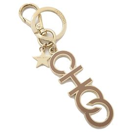Jimmy Choo Metal Keyring Bag Charm Pink