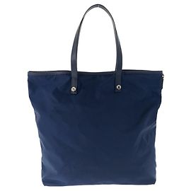 Prada Nylon Tessuto Robot Patchwork Tote Blau