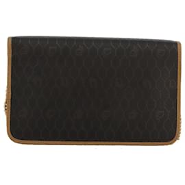 Christian Dior-Christian Dior Honeycomb Canvas Chain Shoulder Bag PVC Black Auth yk16102-Black