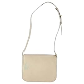Céline-CELINE Circle Shoulder Bag Leather Beige Gold Auth 102742-Beige,Golden