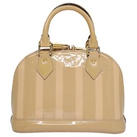 Louis Vuitton-LOUIS VUITTON Monogram Vernis Rayure Alma BB Hand Bag Beige M90970 Auth 99191-Pink,Beige