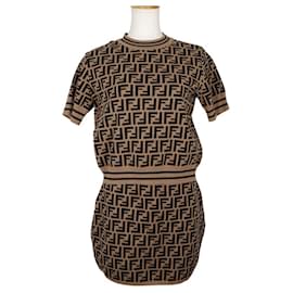 Fendi-Fendi Zucca Kids Knit Set Rayon/Polyester-Brown