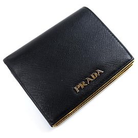 Prada Saffiano Leather Bifold Wallet 1MV204 Black