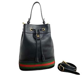 Gucci Ophidia Small Bucket Leather Bag Black