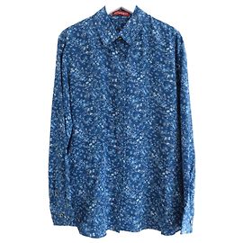 Camisa de seda azul con estampado batik Altuzarra Azul