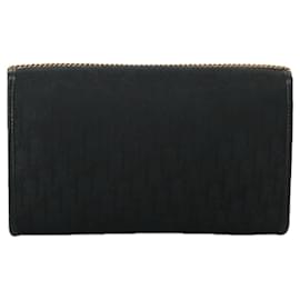 Christian Dior-Christian Dior Trotter Canvas Chain Shoulder Bag Black Gold Auth yk15936-Black,Golden