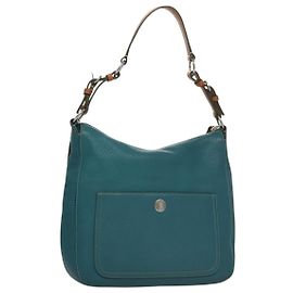 Bolso de hombro de cuero azul Coach Auth yk16171 Azul