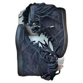 Baskets Louis Vuitton Millennium Wedge Noir Cuir Noir