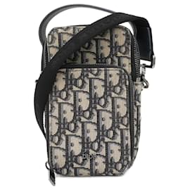 Christian Dior-Christian Dior Navy Canvas Shoulder Bag-Navy blue