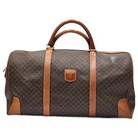 Céline Bolsa de viagem Boston Duffel Triomphe da Celine Macadam Marrom