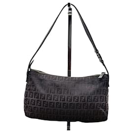 Fendi-Sac à épaule Fendi Baguette Zucca Zucchino-Marron