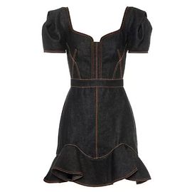 Vestido de denim azul Alexander McQueen Azul