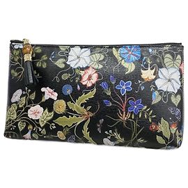 Borsa Clutch Gucci Bamboo Flora 338815 Nero