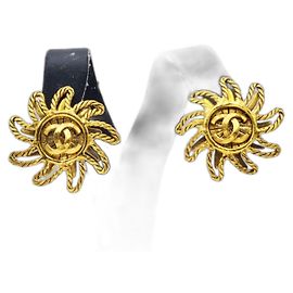Orecchini Chanel Vintage Gilt Twisted Sun CC Gold hardware