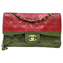 Chanel-Chanel Timeless Classic Small Double Flap 24K GHW-Red